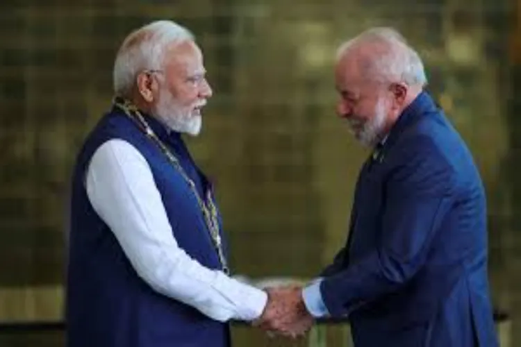 Prime Minister Narendra Modi and Brazilian President Luiz Inacio Lula da Silva.