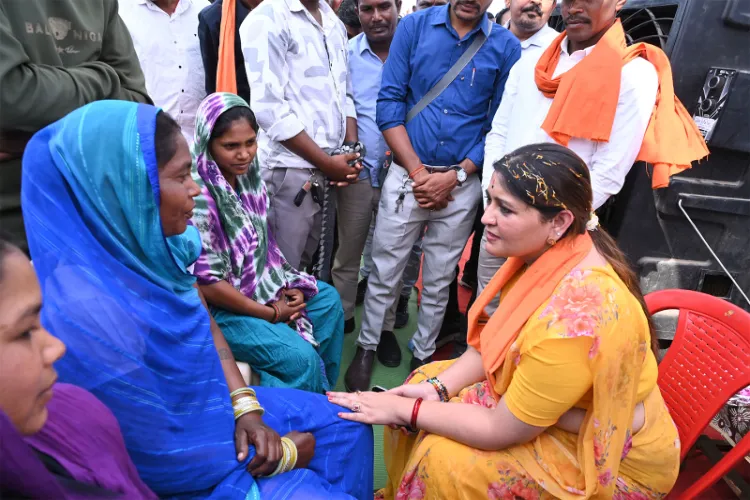 BJP MLA Bhawna Bohra interacting with tribal women 