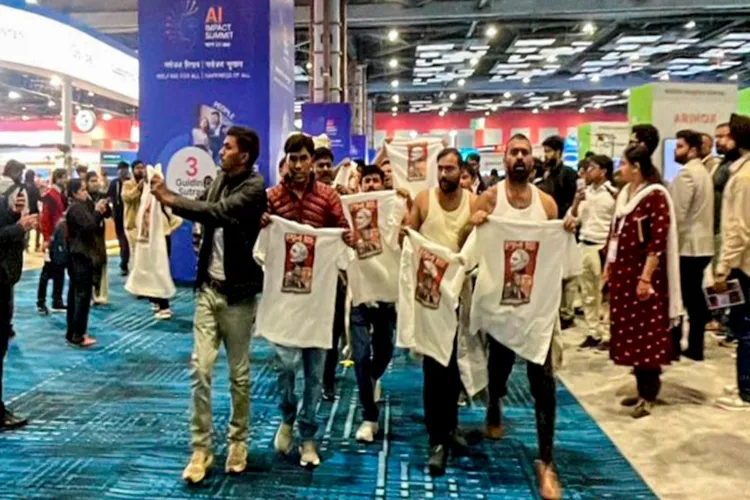  Indian Youth Congress protest at the Bharat Mandapam during the India AI Impact Summit 2026