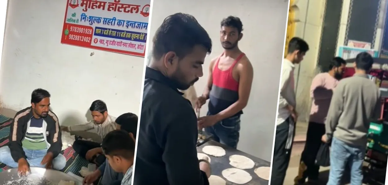 Cooking food for Muslims students in Vinod Kumar's kitchen
