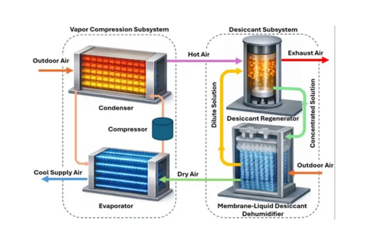 Hybrid air-conditioning concept for high-efficiency cooling