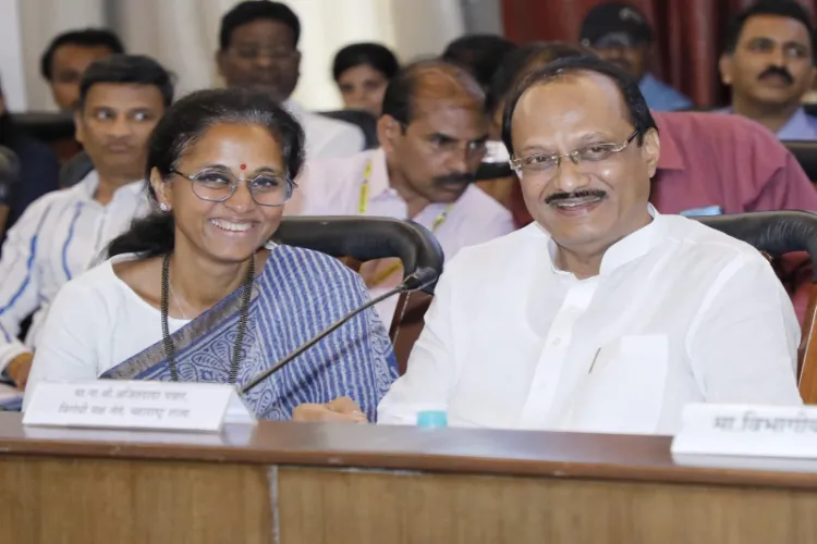 Ex Deputy CM of Maharashtra late Ajit Pawar with his cousin and NCP (SP) MP Supriya Sule