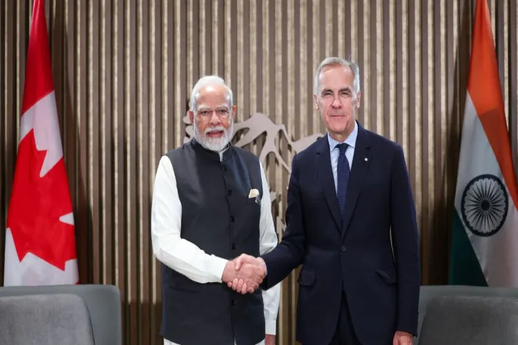 PM Narendra Modi with Canadian PM Mark Carney