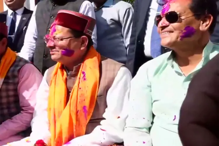 Uttarakhand CM Dhami attends Holi Milan celebration at state BJP office