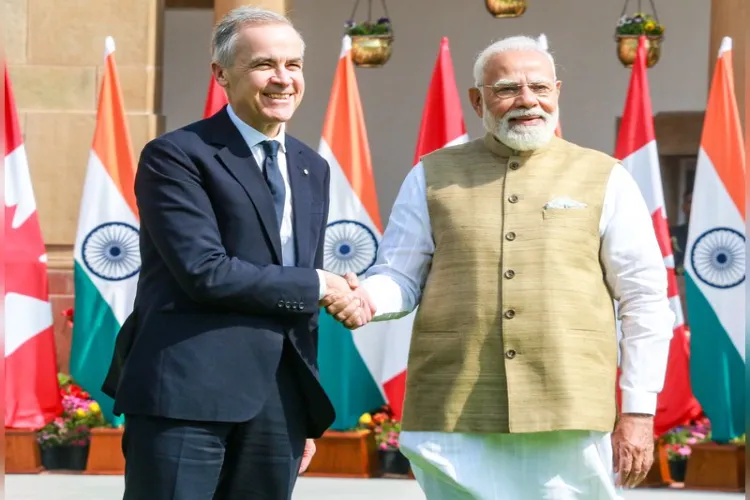 Prime Minister Narendra Modi with Canadian Prime Minister Mark Carney