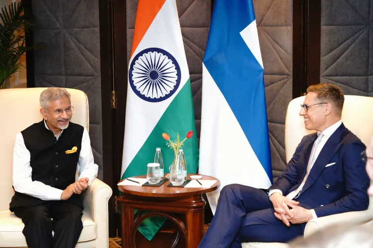 External Affairs Minister S Jaishankar with Finnish President Alexander Stubb 