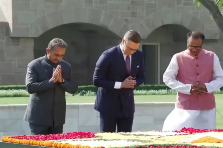 The President of Finland, Alexander Stubb, visited Rajghat and paid his respects to Mahatma Gandhi.