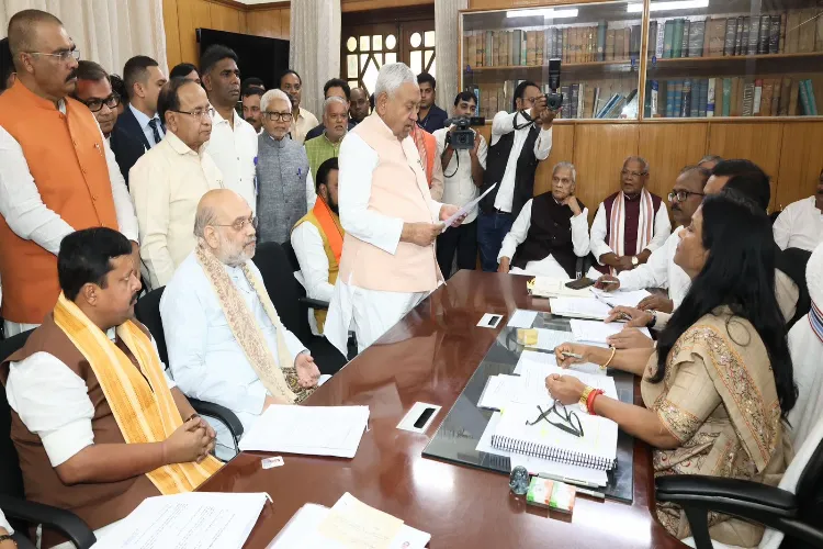 Chief Minister of Bihar, Nitish Kumar filed his nomination for the Rajya Sabha in Patna in the presence of Union Home Minister Amit Shah