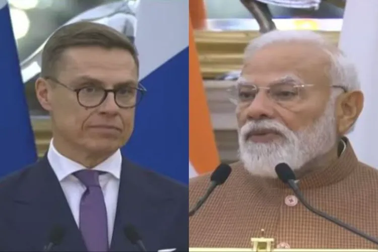 Prime Minister Narendra Modi and Finnish President Alexander Stubb 