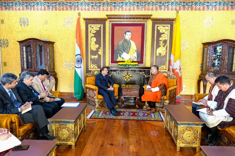 In this image posted on March 4, 2026, Bhutan Prime Minister Tshering Tobgay with Chief Justice of India Surya Kant during a meeting