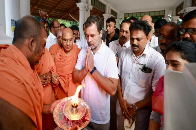 Lok Sabha Leader of Opposition Rahul Gandhi at Sivagiri Math, Kerala