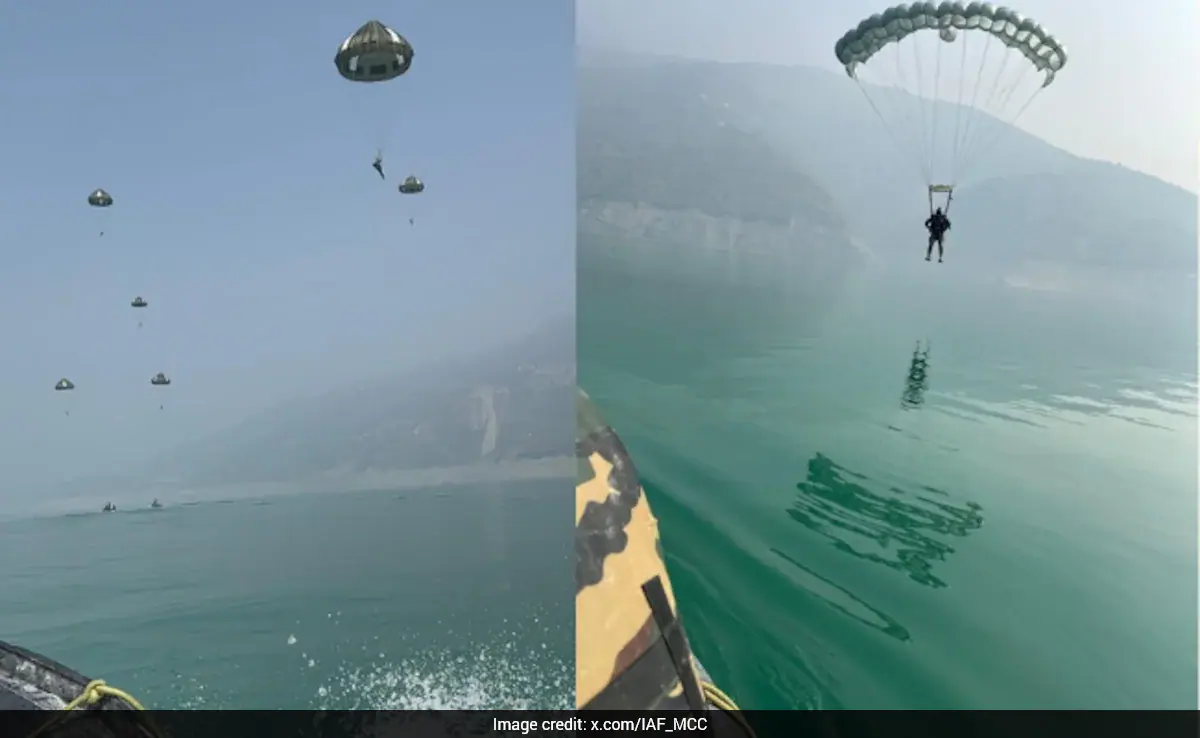 IAF, Indian Army conduct joint Para-Drop exercise at Tehri lake