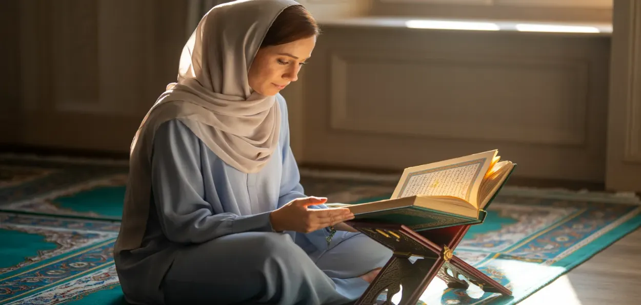 A Muslim woman praying (AI-generated)