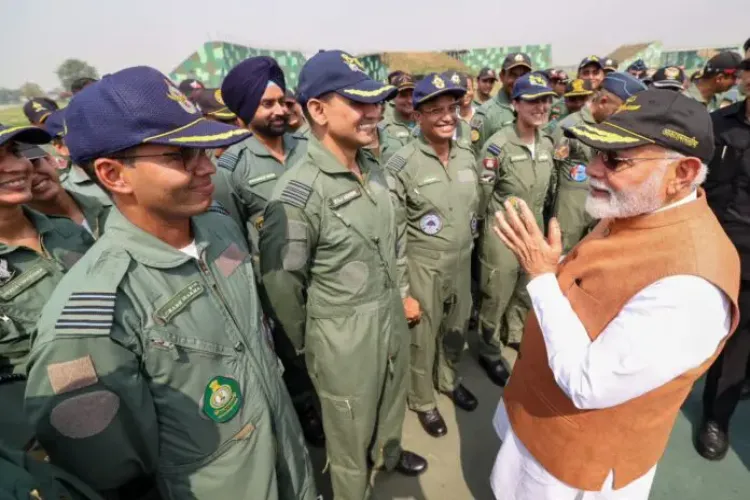 Prime Minister Narendra Modi at Adampur Air Force station after Operation Sindoor