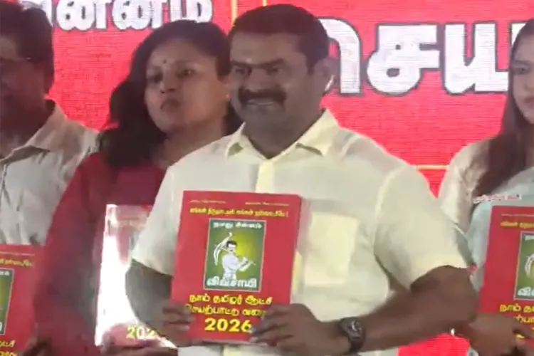 NTK Chief Coordinator Seeman presenting manifesto