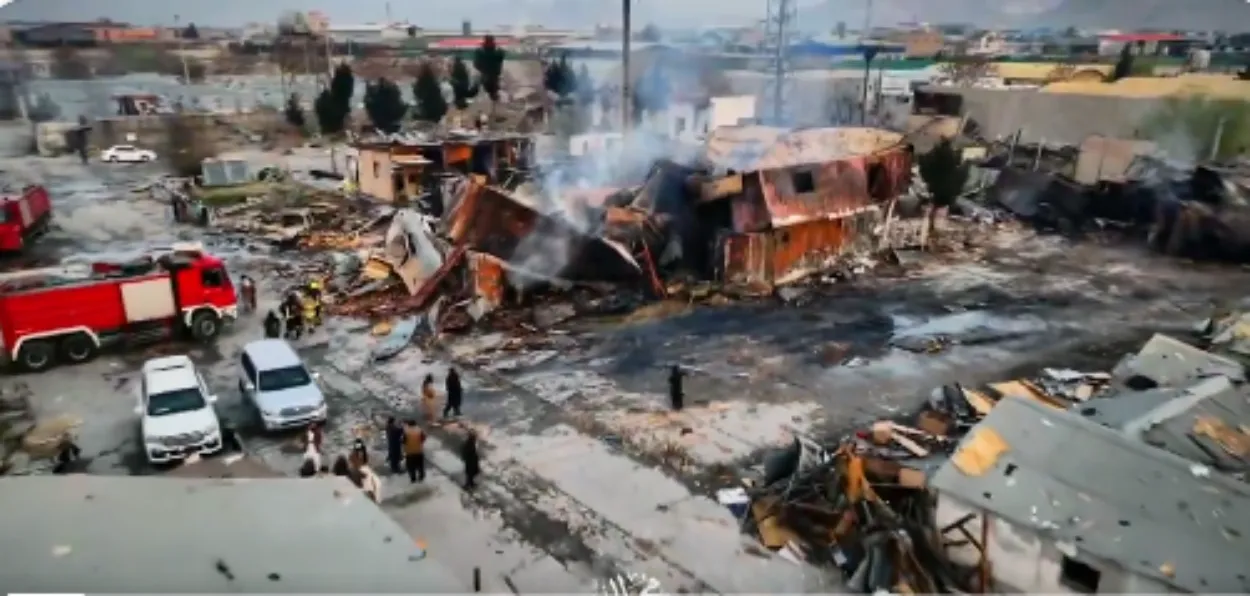 Scene at the site of Blast in Kabul