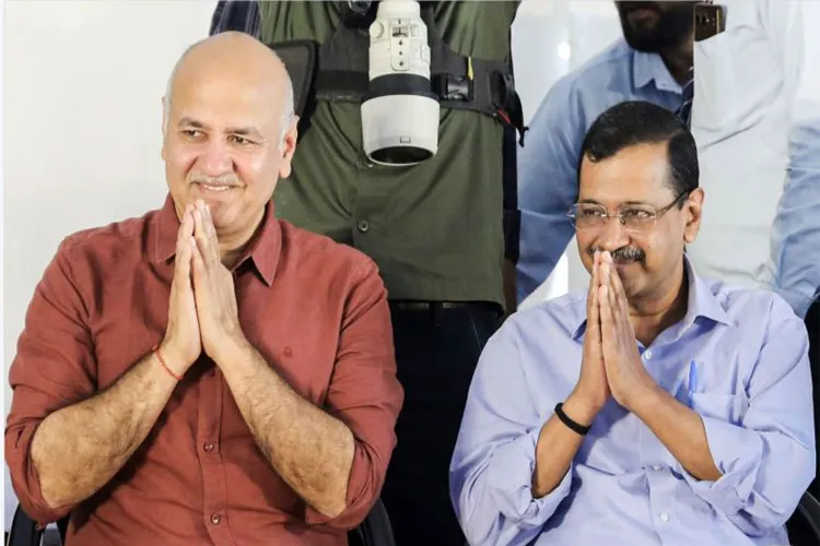 Former Delhi CM Arvind Kejriwal (right) with Manish Sisodia