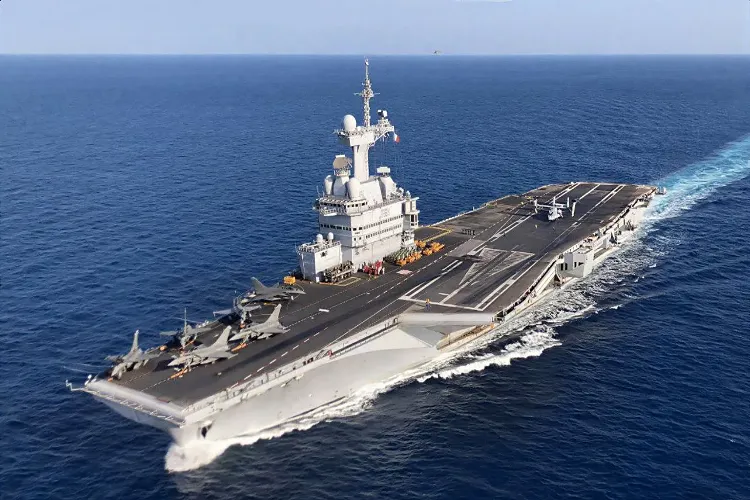 French aircraft carrier Charles de Gaulle in the Mediterranean