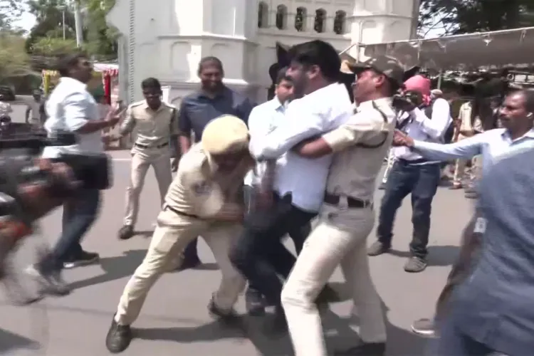 BJP workers protest in Telangana 