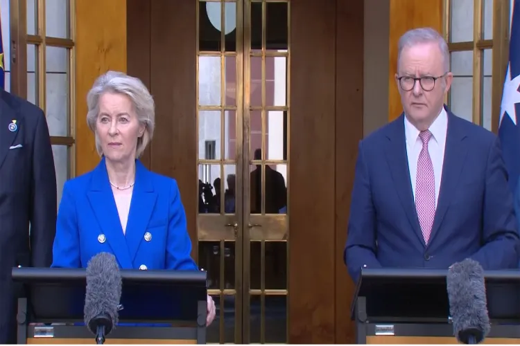 President of the European Commission, Ursula von der Leyen with Australian Prime Minister Anthony Albanese