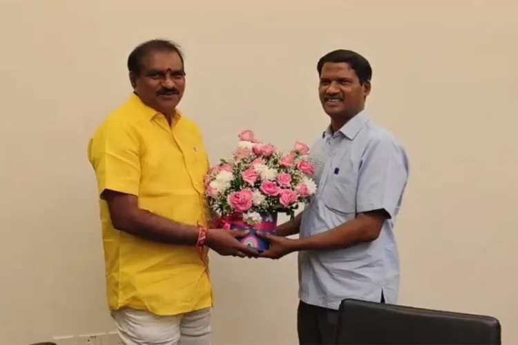 TDP MLA Nimmala Rama Naidu with Union Secretary of Jal Shakti, V L Kantha Rao 