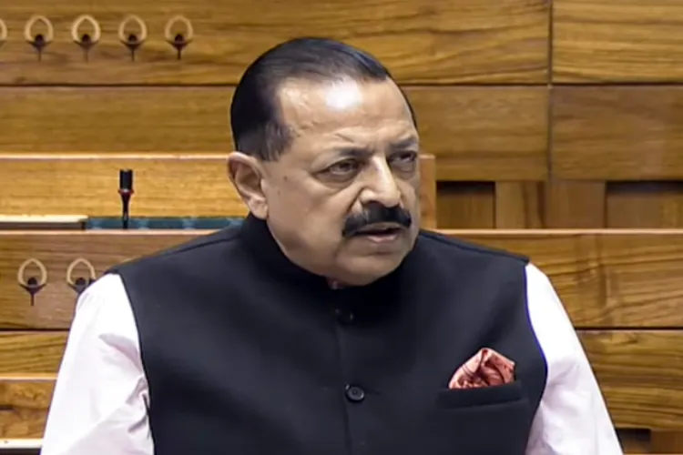 Minister of State Jitendra Singh speaks in the Lok Sabha during the second part of the Budget session of Parliament