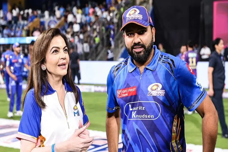 Mumbai Indians (MI) team owner Nita Ambani and  franchise's star batter Rohit Sharma