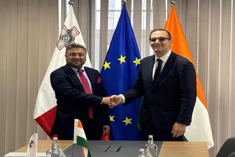 Sibi George, Secretary (West) and Christopher Cutajar, Permanent Secretary, Ministry of Foreign Affairs of Malta