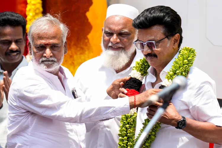Tamil Nadu Chief Minister and DMK President MK Stalin campaigns after filing his nomination papers from the Kolathur constituency