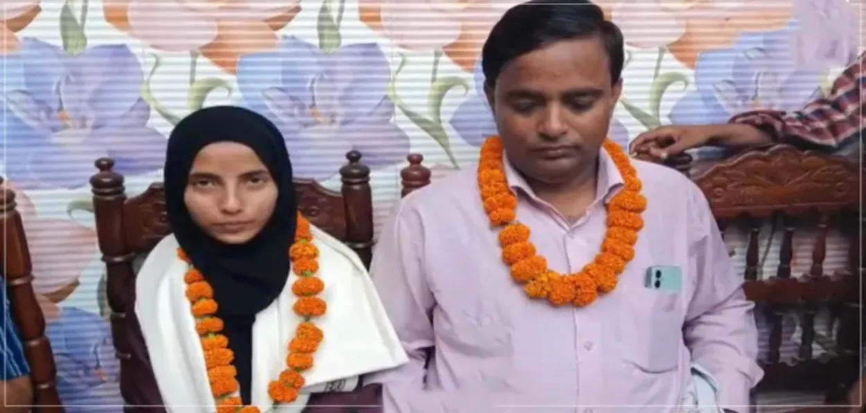 Shabreen Parveen with chief of Bihar School Examination Board