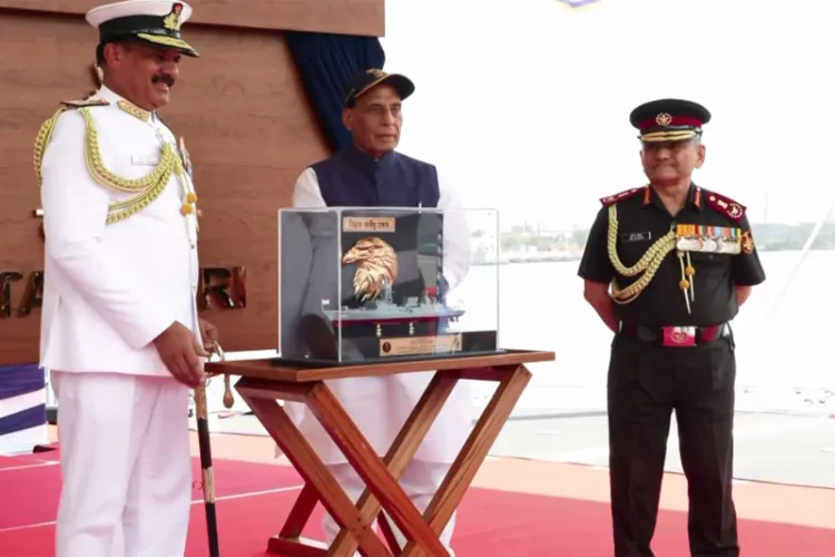 Defence Minister Rajnath Singh commissioned the advanced stealth frigate INS Taragiri in Visakhapatnam