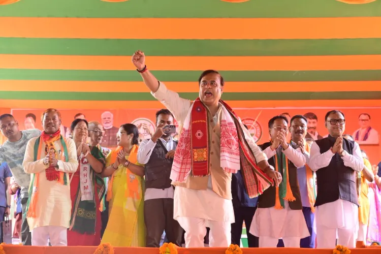 Assam Chief Minister, Himanta Biswa Sarma at an election rally