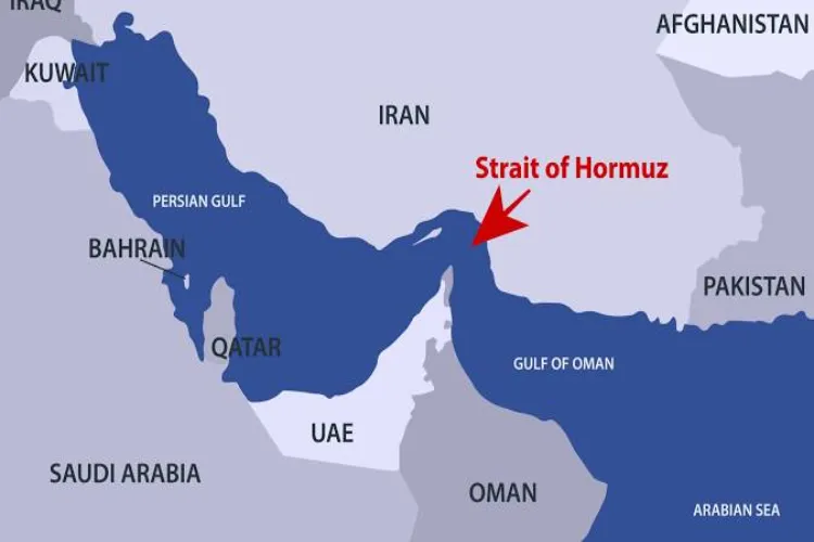 The map of Strait of Hormuz