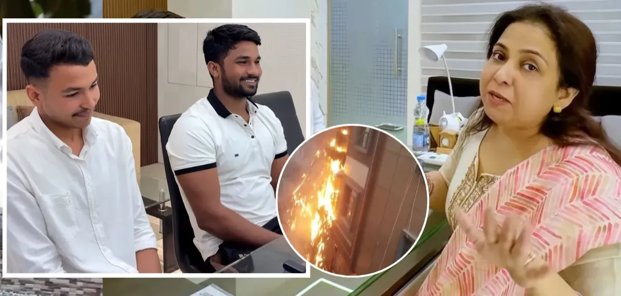 Sahib and Sachin with their teacher Neetu Singh