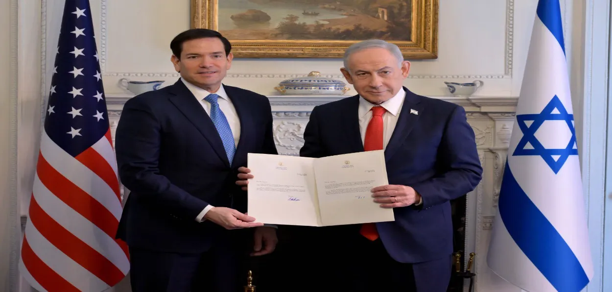 Israeli Prime Minister Benjamin Netanyahu and US Secretary of State Marc Rubio