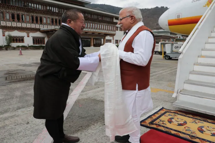 Union Minister for Power Manohar Lal Khattar meets Bhutan's Energy Minister Lyonpo Gem Tshering
