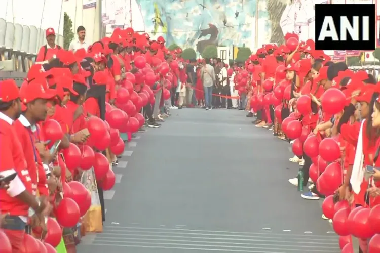 Human chain on the Durgam Cheruvu Cable Bridge in Hyderabad  to promote awareness about HIV/AIDS.