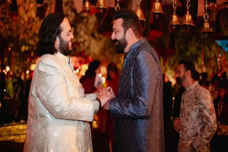 Bollywood actor Sanjay Dutt with Reliance Industries Limited Executive Director Anant Ambani