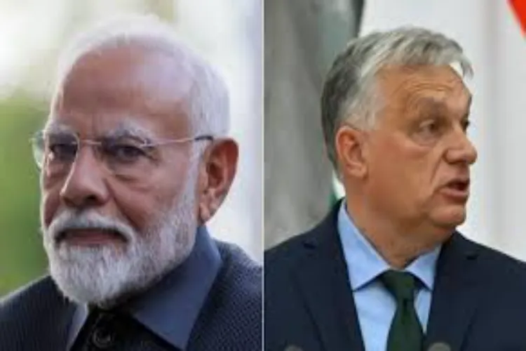 Prime Minister Narendra Modi and Peter Magyar