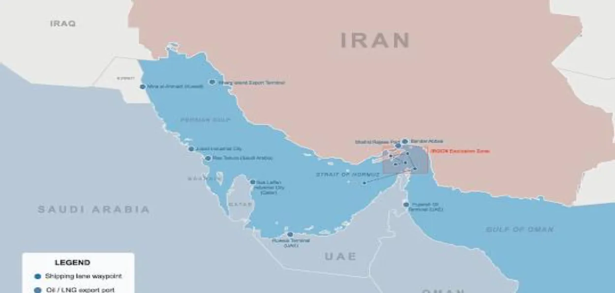 Map of Hormuz Strait