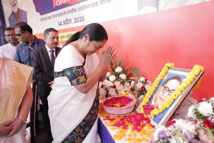 Delhi Chief Minister Rekha Gupta paid floral tribute to Dr BR Ambedkar on his birth anniversary 