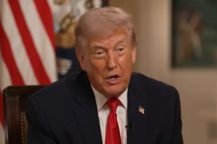 US President Donald Trump speaking to the US media