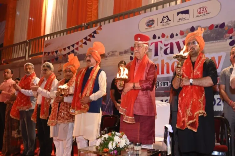 J&K LG Manoj Sinha joins in Arti of River Tawi in Jammu