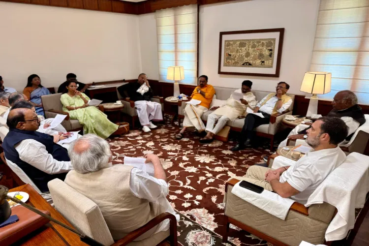 Opposition parties under the INDIA bloc met in the Parliament premises