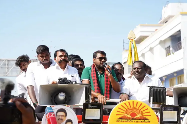 DMK candidate S Kathiravan and Manachanallur Assembly constituency MLA S Kathiravan 