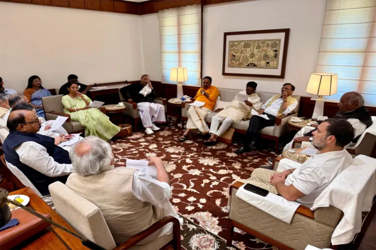 Opposition parties under the INDIA bloc met in the Parliament premises