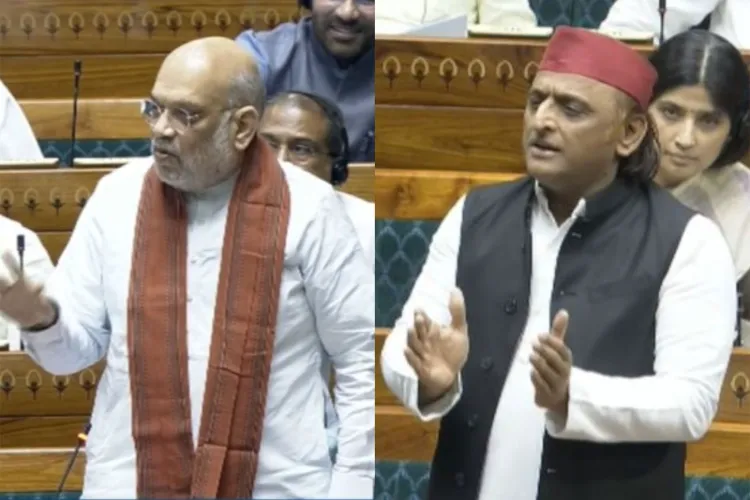 Union Home Minister Amit Shah and Samajwadi Party chief Akhilesh Yadav 