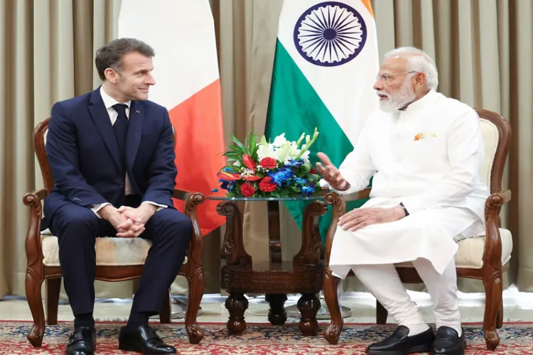 French President Emmanuel Macron and Prime Minister Narendra Modi 