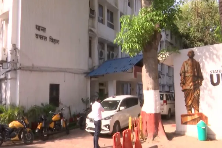 Outside Vasant Vihar Police station Delhi 