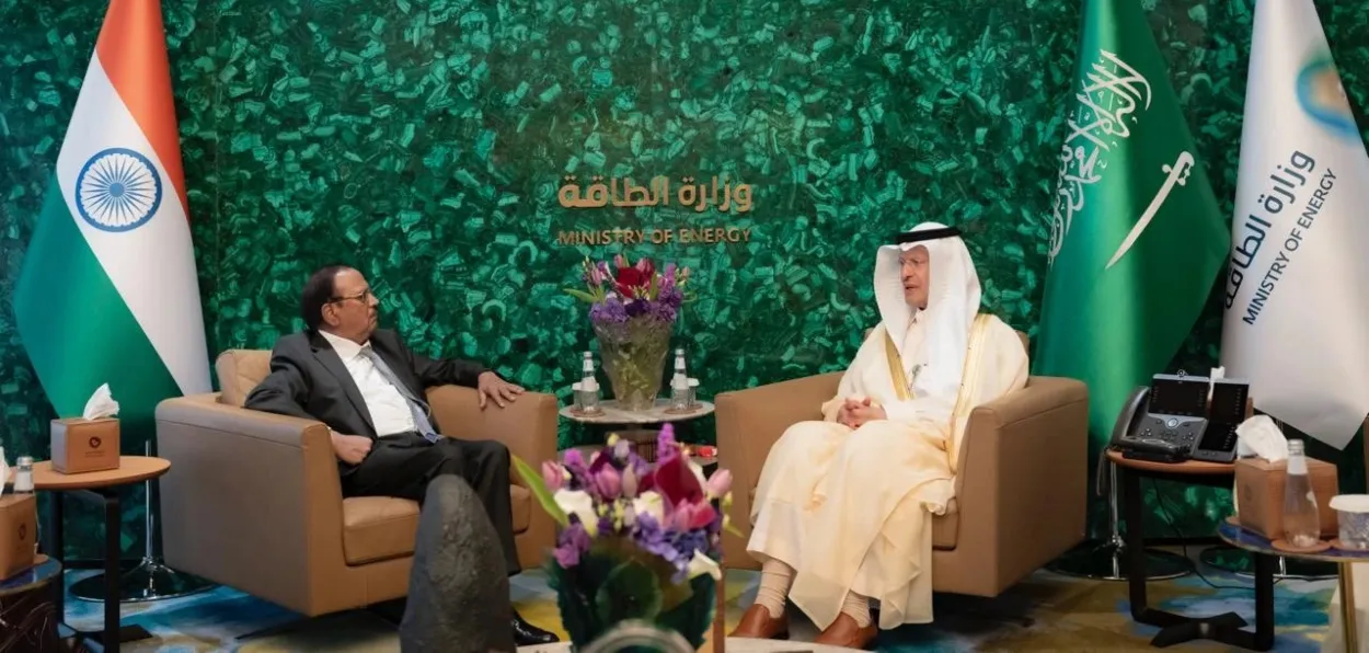 NSA Ajit Doval with Saudi Arab's Energy Minister Prince Abdulaziz bin Salman